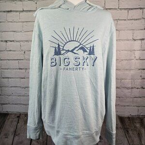 Faherty Light Blue Big Sky Hoodie